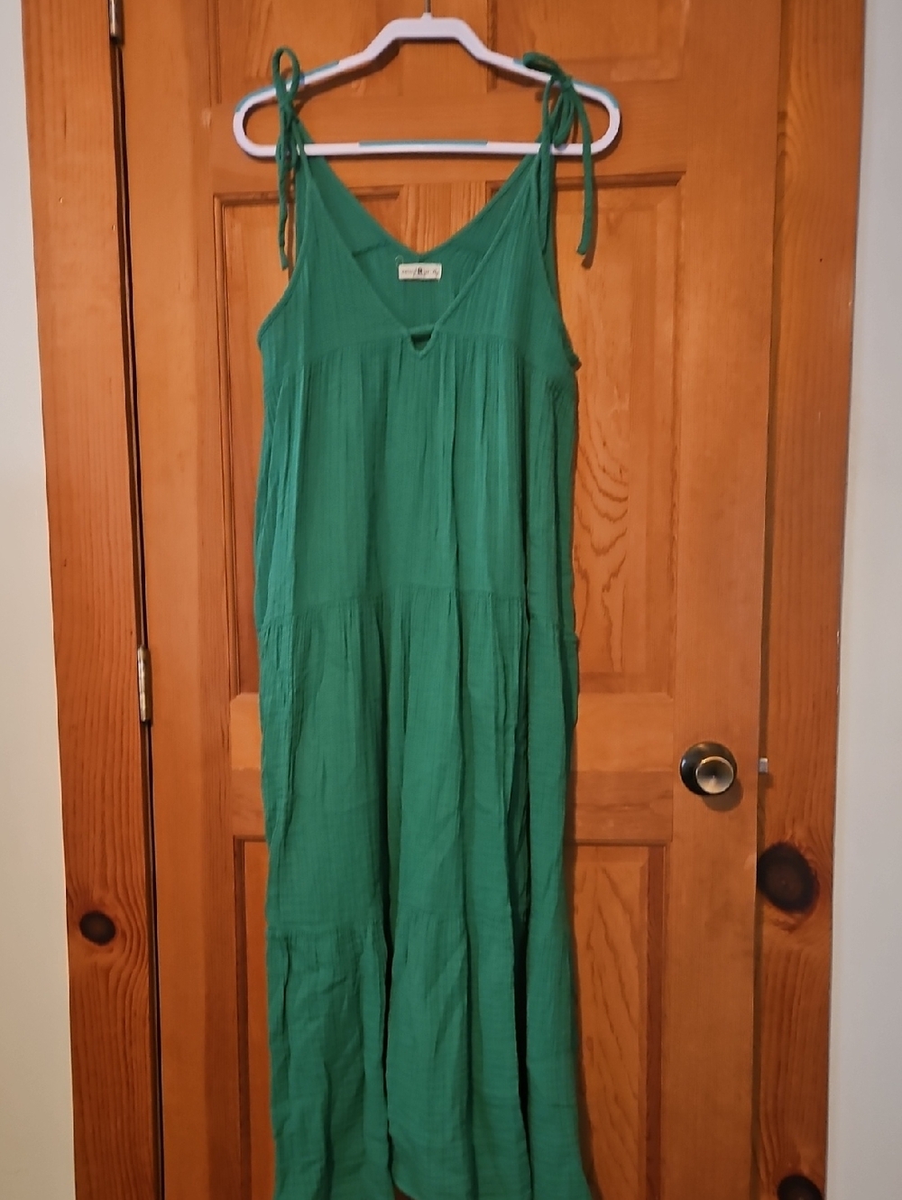 Green Tie-Strap Maxi Dress -  Women